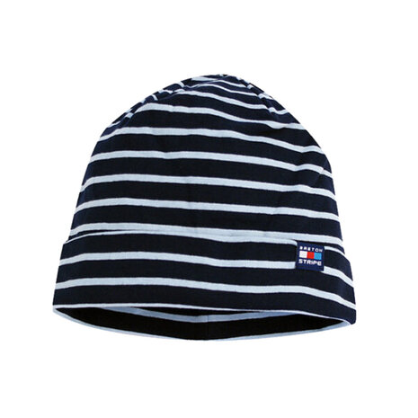 Breton Stripe Classic Bonnet Navy Sky Blue Katoenen Muts Breton Stripe Classic Bonnet Navy Sky Blue Katoenen Muts