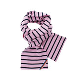 Breton Stripe Classic Maritiem Pink Navy Katoenen Sjaal