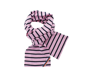 Breton Stripe Classic Maritiem Pink Navy Katoenen Sjaal Breton Stripe Classic Maritiem Pink Navy Katoenen Sjaal