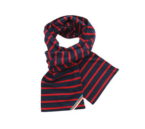 Breton Stripe Classic Maritiem Navy Bordeaux Katoenen Sjaal Breton Stripe Classic Maritiem Navy Bordeaux Katoenen Sjaal
