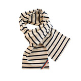 Breton Stripe Classic Maritiem Natural Navy Katoenen Sjaal Breton Stripe Classic Maritiem Natural Navy Katoenen Sjaal