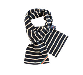 Breton Stripe Classic Maritiem Navy Natural Katoenen Sjaal Breton Stripe Classic Maritiem Navy Natural Katoenen Sjaal
