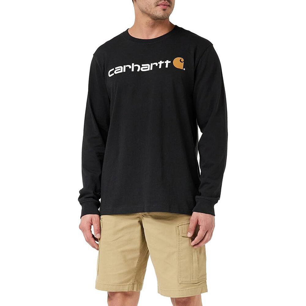 Carhartt Heavyweight Longsleeve Logo Graphic Black Shirt Heren Carhartt Heavyweight Longsleeve Logo Graphic Black Shirt Heren