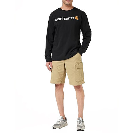 Carhartt Heavyweight Longsleeve Logo Graphic Black Shirt Heren Carhartt Heavyweight Longsleeve Logo Graphic Black Shirt Heren