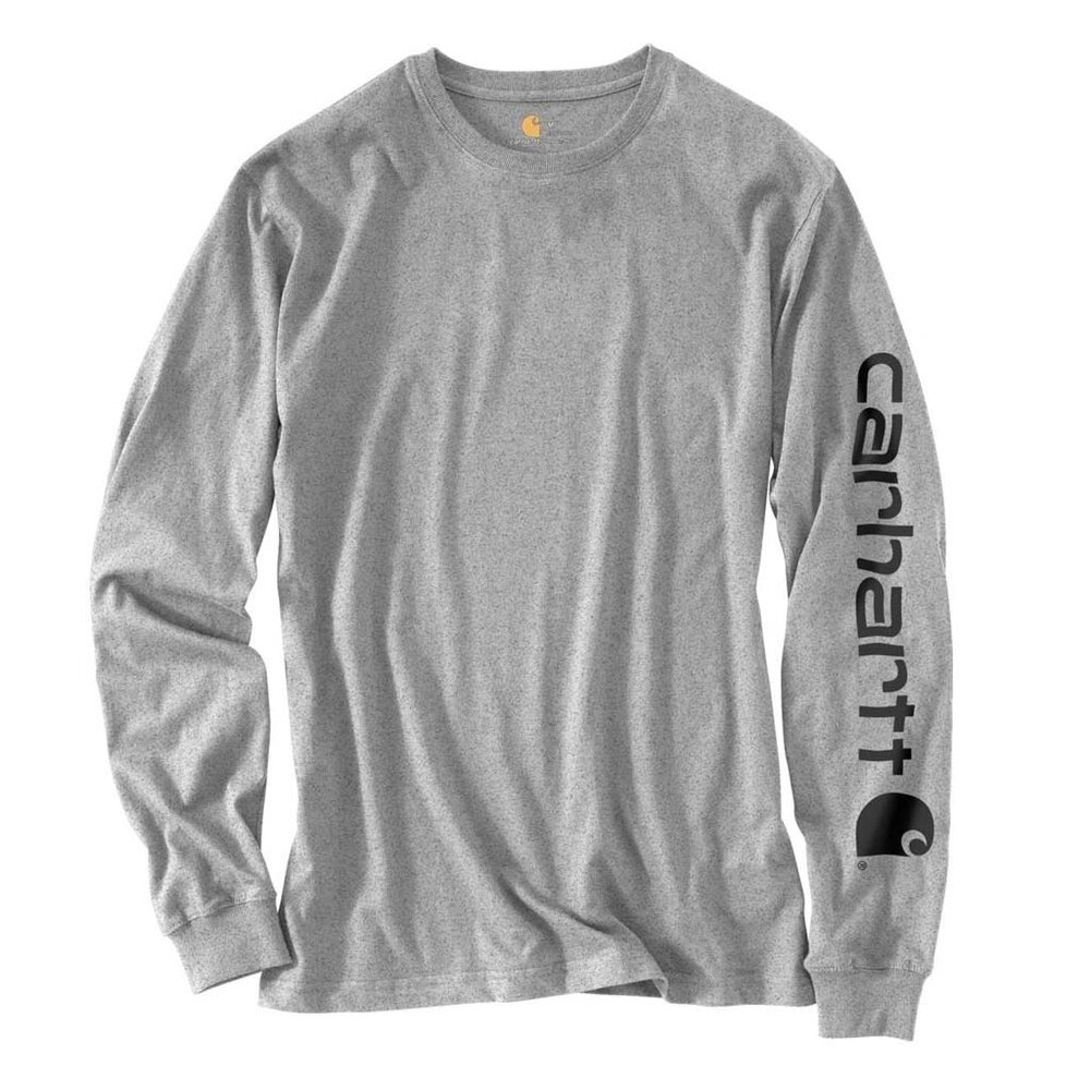 Carhartt Heavyweight Logo Sleeve Graphic Heather Grey Shirt Heren