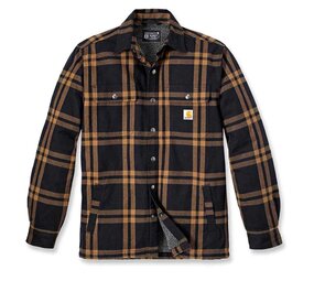 Carhartt Flannel Sherpa Lined Black Shirtjack Heren Carhartt Flannel Sherpa Lined Black Shirtjack Heren
