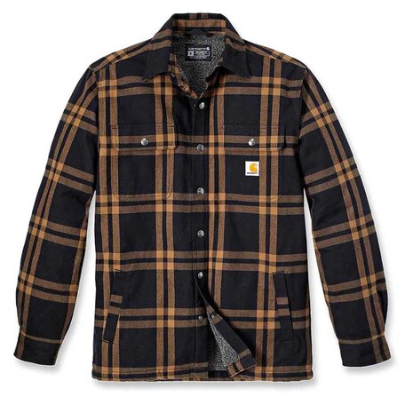 Carhartt Flannel Sherpa Lined Black Shirtjack Heren Carhartt Flannel Sherpa Lined Black Shirtjack Heren