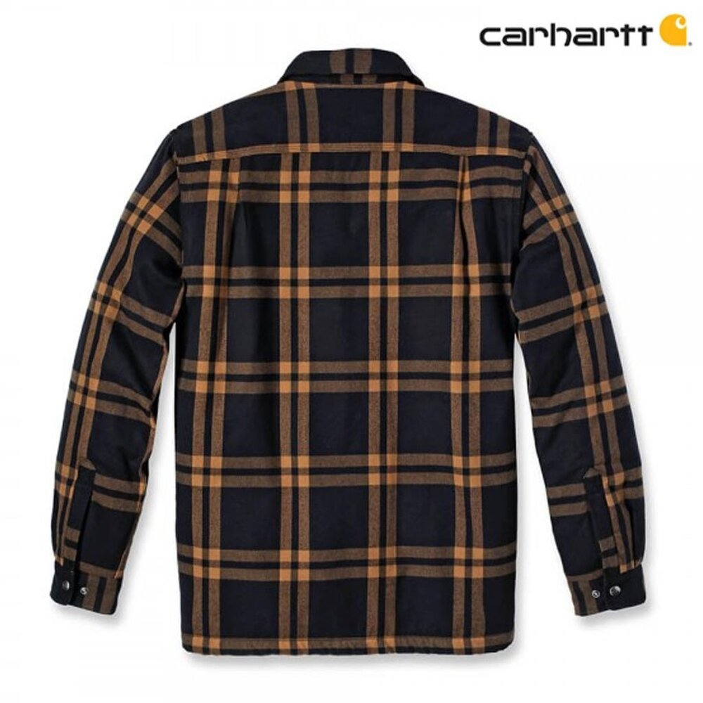 Carhartt Flannel Sherpa Lined Black Shirtjack Heren Carhartt Flannel Sherpa Lined Black Shirtjack Heren
