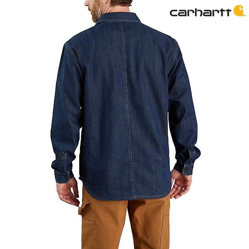 Carhartt Denim Fleece Snap-Front Glacier Shirtjack Heren Carhartt Denim Fleece Snap-Front Glacier Shirtjack Heren
