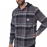 Carhartt RF Flannel Fleece Hooded Black Shirtjack Heren