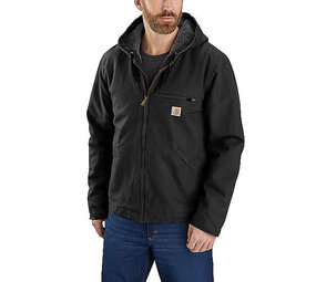 Carhartt Washed Duck Sherpa Lined Zwart Jacket Heren