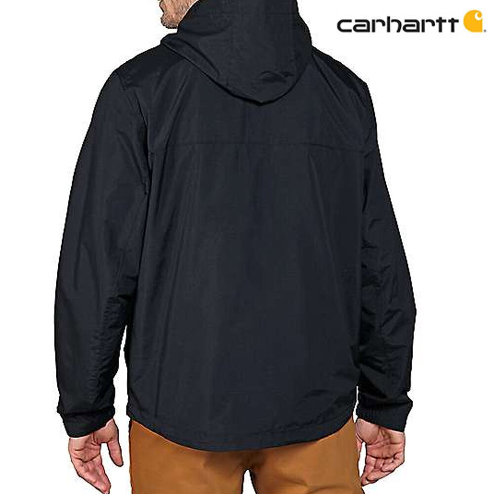Carhartt Rain Defender Lightweight Packable Black Anorak Heren Carhartt Rain Defender Lightweight Packable Black Anorak Heren