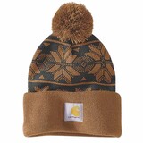 Carhartt Knit Pom Jaquard Brown Beanie Carhartt Knit Pom Jaquard Brown Beanie