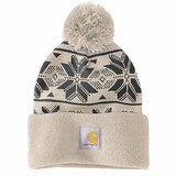 Carhartt Knit Pom Jaquard Oat Milk Beanie Carhartt Knit Pom Jaquard Oat Milk Beanie