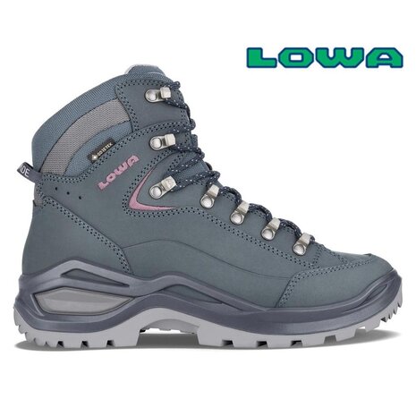 Lowa Renegade Evo GTX Mid Steelblue Oldrose Wandelschoenen Dames Lowa Renegade Evo GTX Mid Steelblue Oldrose Wandelschoenen Dames