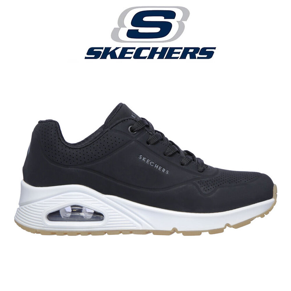 Skechers Uno Stand On Air Black White Wandelsneakers Heren Skechers Uno Stand On Air Black White Wandelsneakers Heren