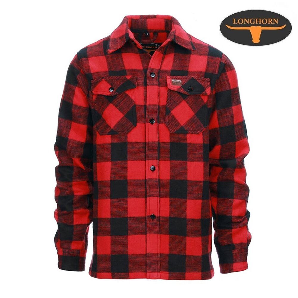Longhorn Houthakkers Hemd Zwart Rood Lumberjack Heren