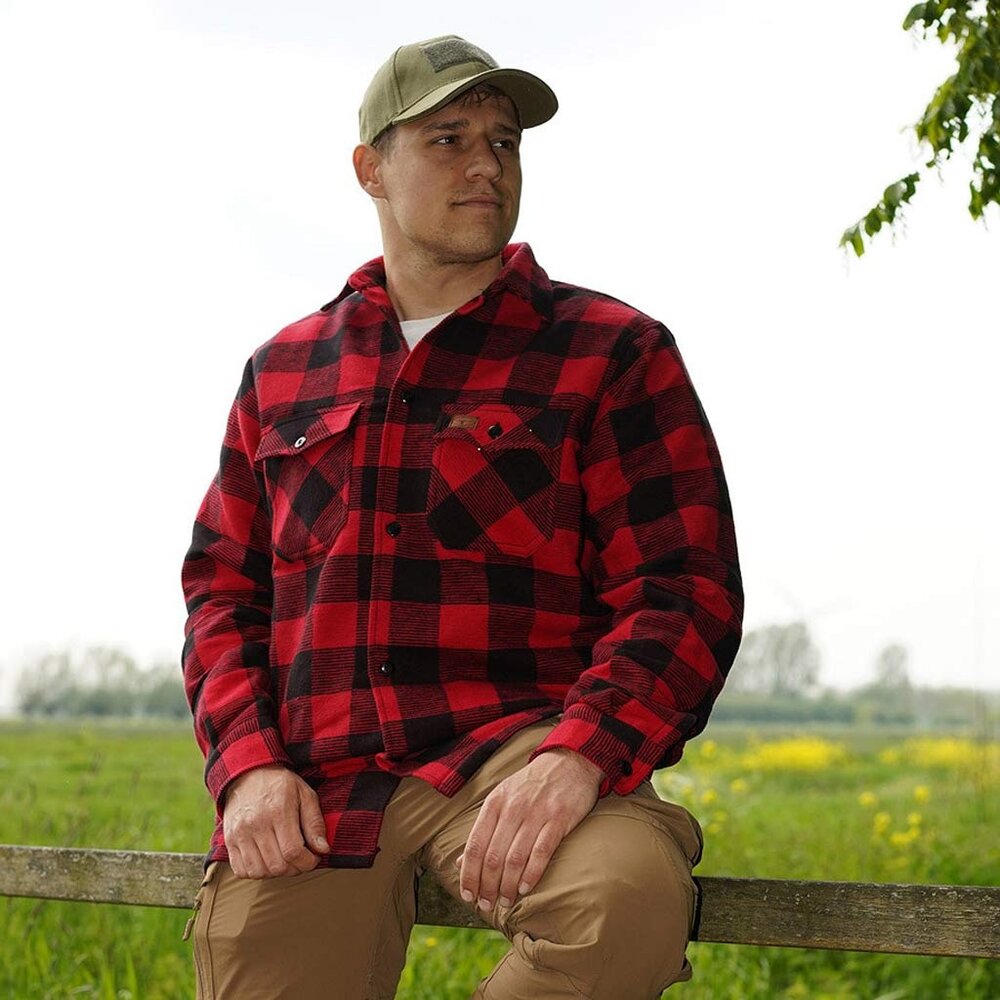 Longhorn Houthakkers Hemd Zwart Rood Lumberjack Heren