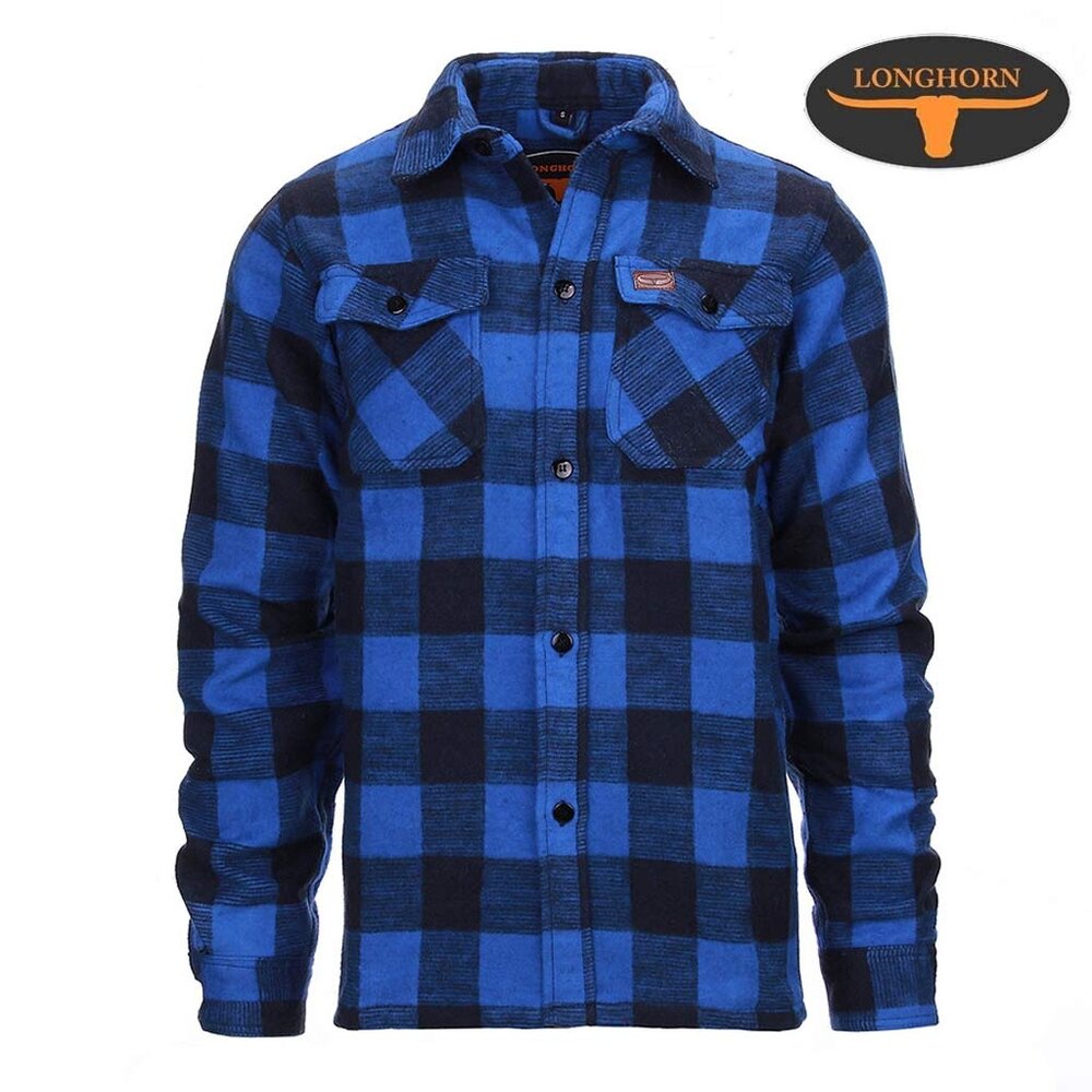 Longhorn Houthakkers Hemd Zwart Blauw Lumberjack Heren