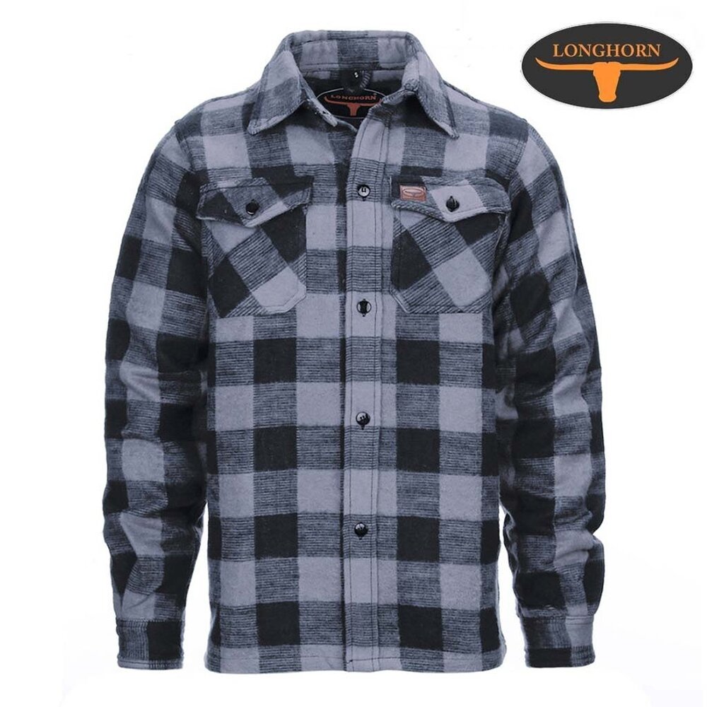 Longhorn Houthakkers Hemd Zwart Grijs Lumberjack Heren Longhorn Houthakkers Hemd Zwart Grijs Lumberjack Heren