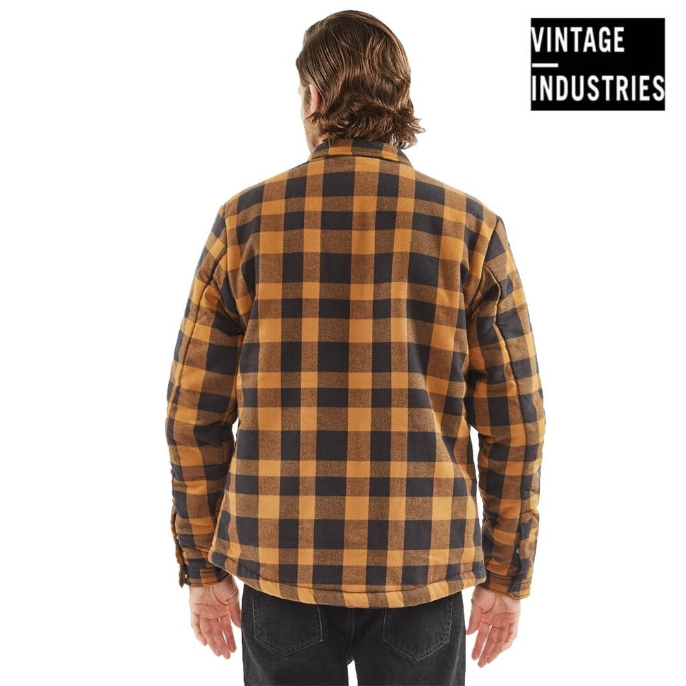 Vintage Industries Craft Heavyweight Sherpa Yellow Check Jas Heren