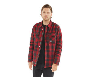 Vintage Industries Craft Heavyweight Sherpa Red Check Jas Heren Vintage Industries Craft Heavyweight Sherpa Red Check Jas Heren