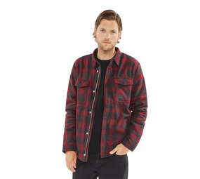Vintage Industries Craft Heavyweight Sherpa Burgundy Check Jas Heren Vintage Industries Craft Heavyweight Sherpa Burgundy Check Jas Heren
