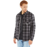 Vintage Industries Craft Heavyweight Sherpa Grey Check Jas Heren Vintage Industries Craft Heavyweight Sherpa Grey Check Jas Heren