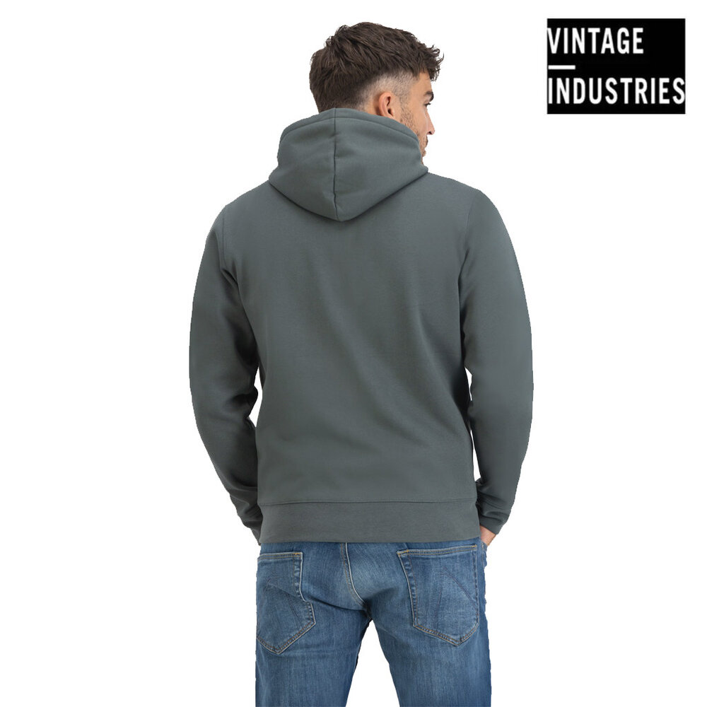 Vintage Industries Redstone Mid Grey Hooded Sweatshirt Heren Vintage Industries Redstone Mid Grey Hooded Sweatshirt Heren