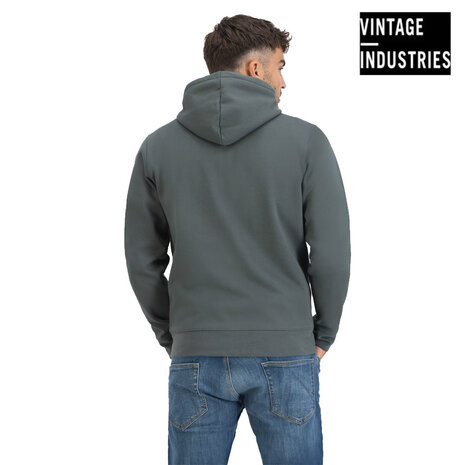 Vintage Industries Redstone Mid Grey Hooded Sweatshirt Heren Vintage Industries Redstone Mid Grey Hooded Sweatshirt Heren
