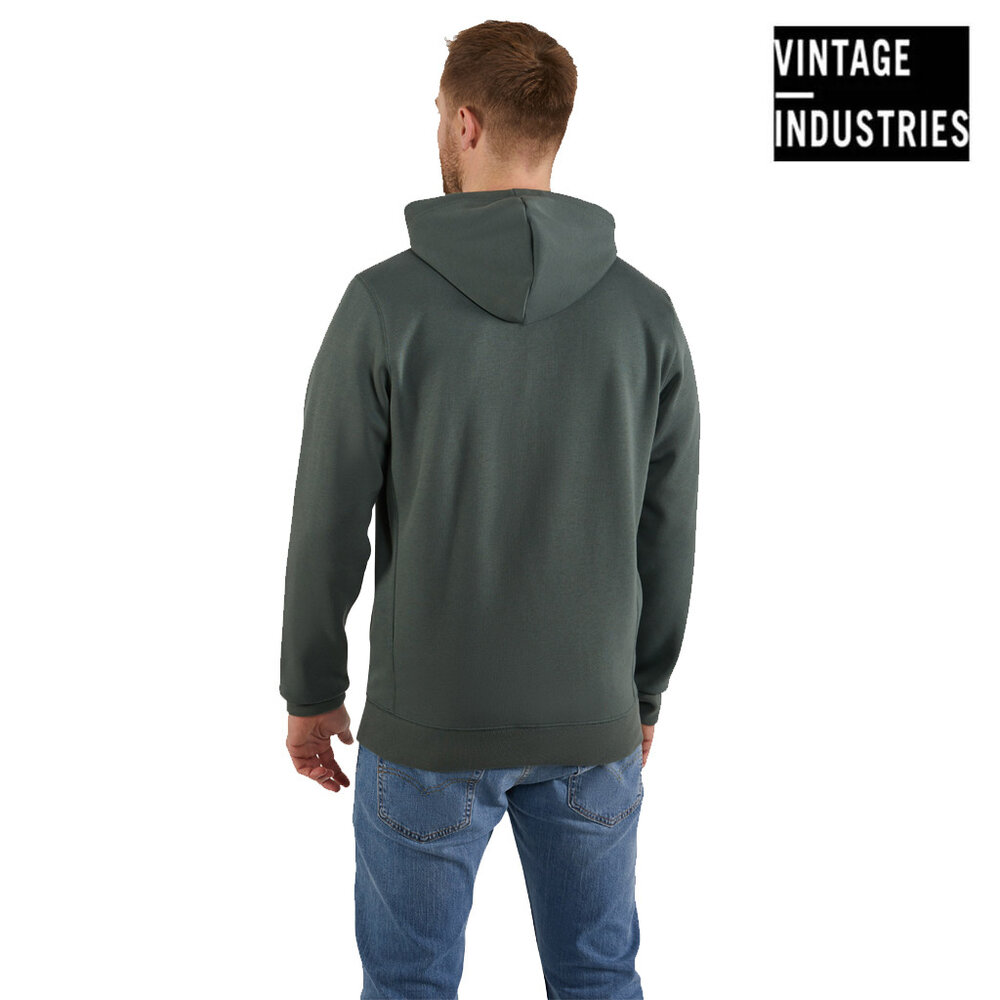 Vintage Industries Cruz Mid Grey Hooded Sweatshirt Heren Vintage Industries Cruz Mid Grey Hooded Sweatshirt Heren