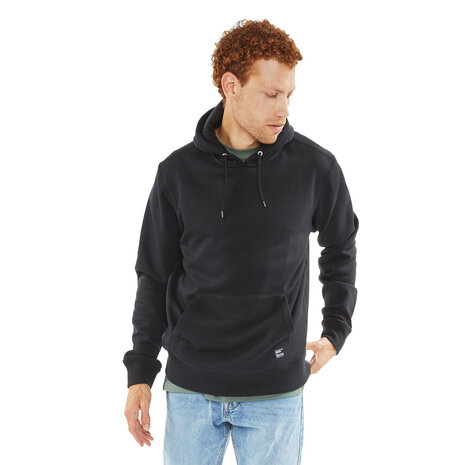 Vintage Industries Derby Black Hooded Sweatshirt Heren Vintage Industries Derby Black Hooded Sweatshirt Heren