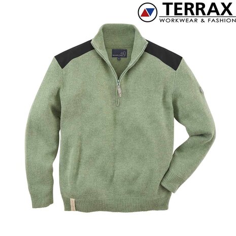 Terrax Troyer Pullover Olijf - Antraciet Trui Heren