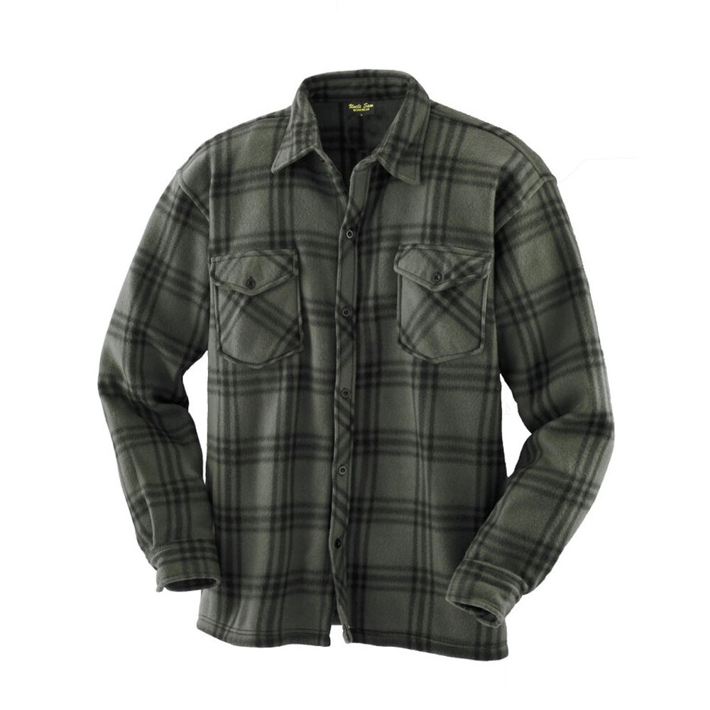Terrax Fleece Shirt Olijf/Zwart Overhemd Heren