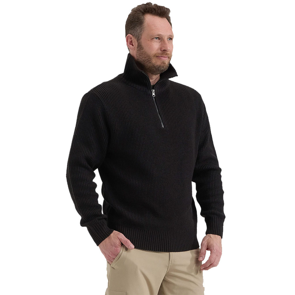 Life Line Schipperstrui Zwart Life-Line Steven Half Zip Black
