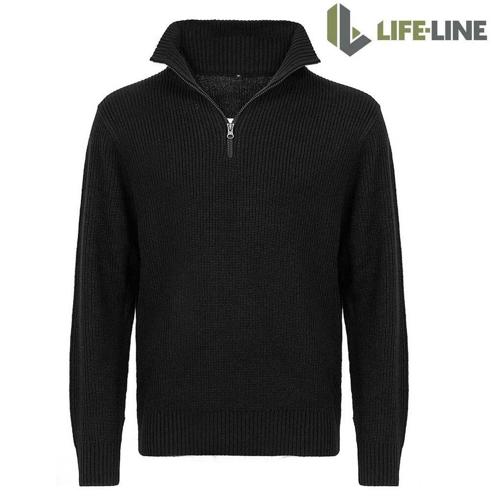 Life Line Steven Half Zip Black Schipperstrui Heren Life Line Steven Half Zip Black Schipperstrui Heren