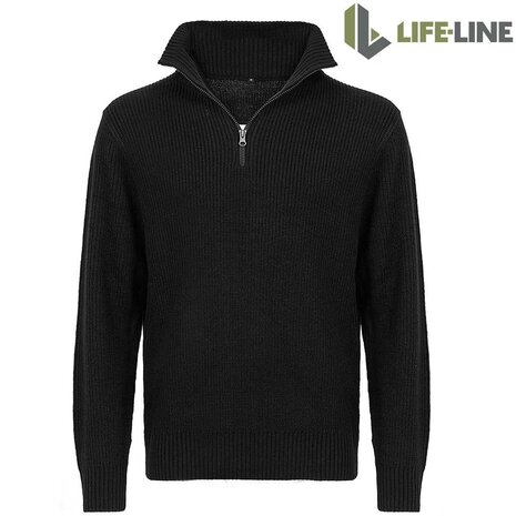 Life Line Steven Half Zip Black Schipperstrui Heren Life Line Steven Half Zip Black Schipperstrui Heren