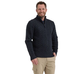 Life Line Marcel Half Zip Navy Knitted Sweater Heren