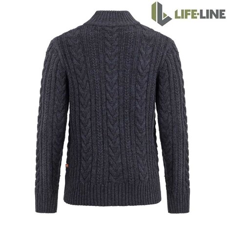 Life Line Marcel Half Zip Navy Knitted Sweater Heren