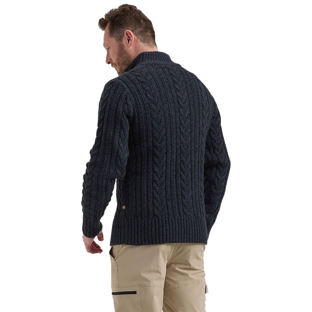 Life Line Marcel Half Zip Navy Knitted Sweater Heren