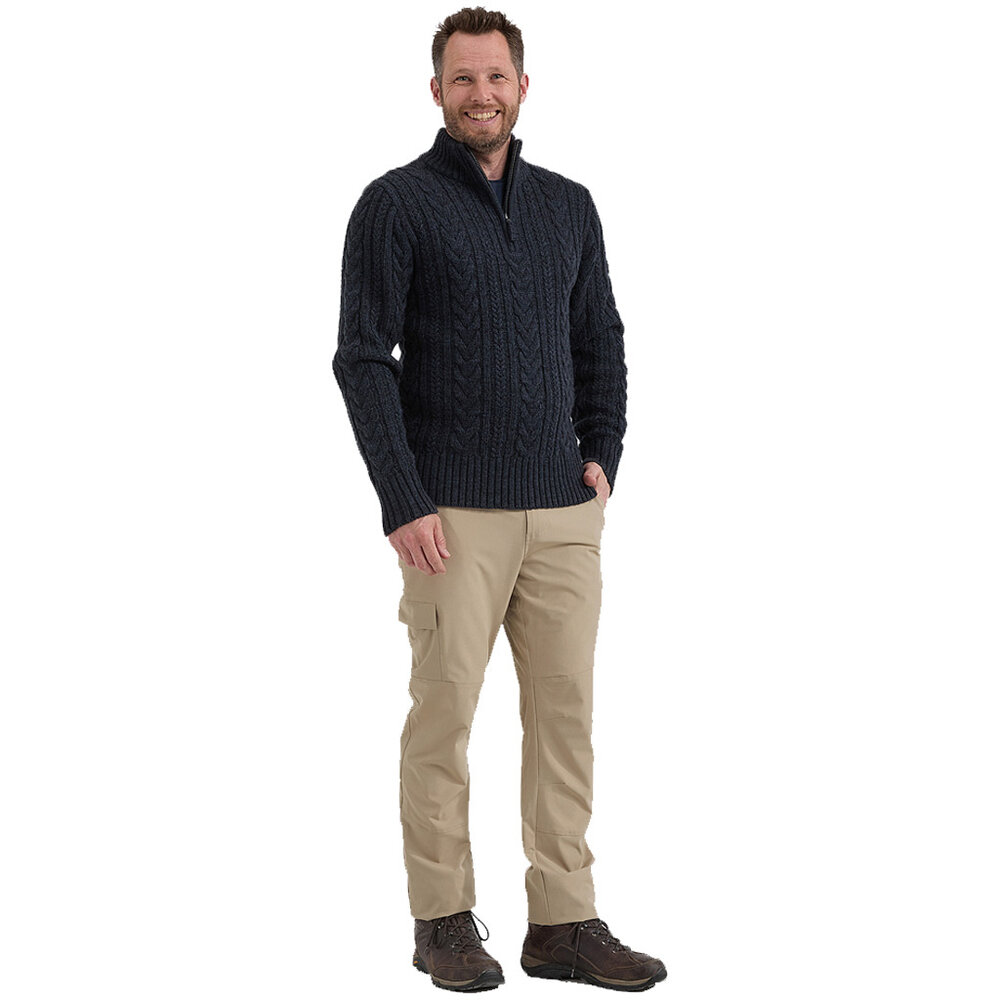 Life Line Marcel Half Zip Navy Knitted Sweater Heren