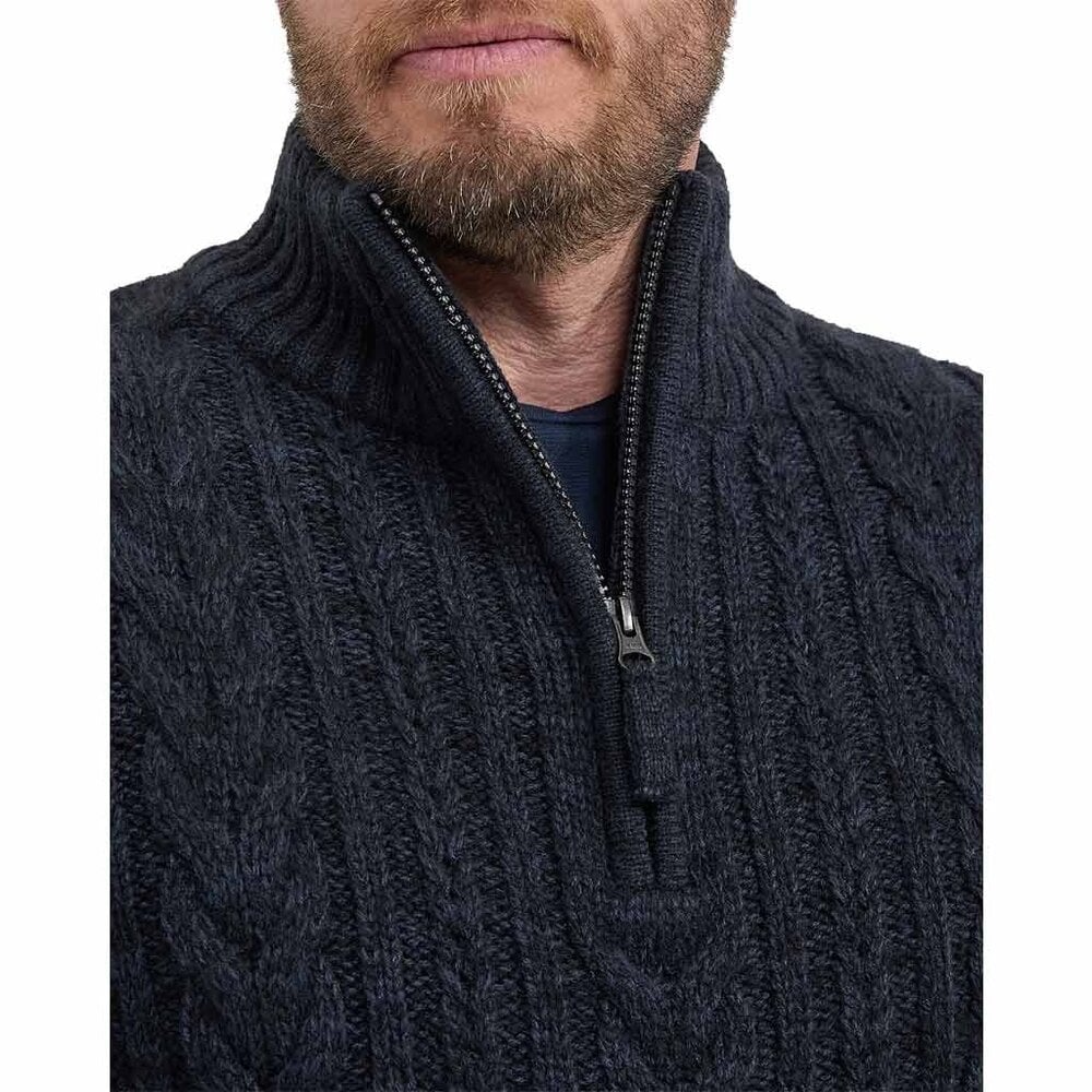 Life Line Marcel Half Zip Navy Knitted Sweater Heren