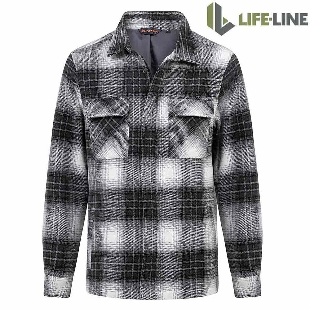 Life Line Pico Black Check Lined Flannel Shirt Heren Life Line Pico Black Check Lined Flannel Shirt Heren