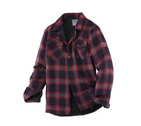 Thermo Plaid Donkerblauw/Rood Overhemd Heren Thermo Plaid Donkerblauw/Rood Overhemd Heren