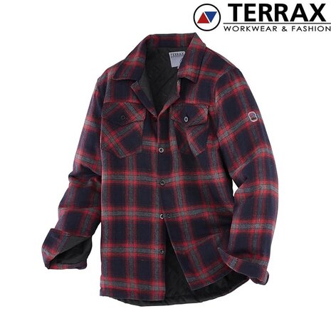 Thermo Plaid Donkerblauw/Rood Overhemd Heren Thermo Plaid Donkerblauw/Rood Overhemd Heren