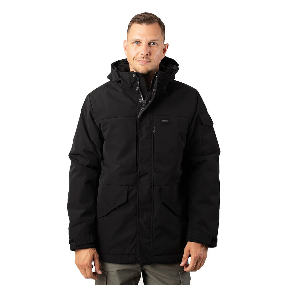 Vintage Industries Oliver Black Winterjas Heren Vintage Industries Oliver Black Winterjas Heren