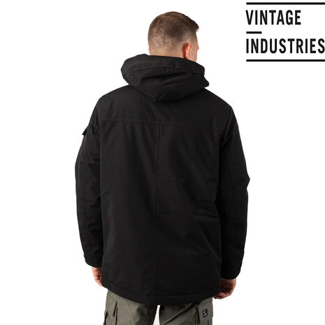 Vintage Industries Oliver Black Winterjas Heren Vintage Industries Oliver Black Winterjas Heren