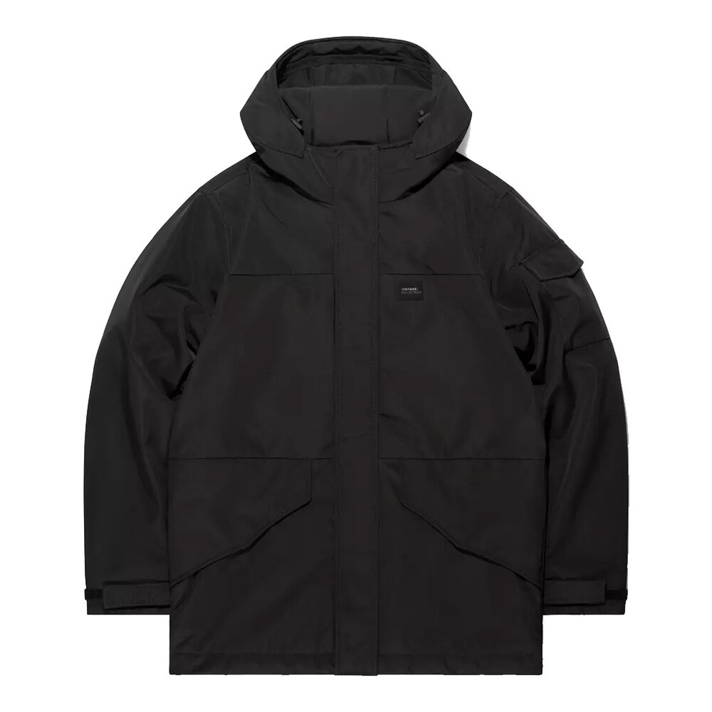 Vintage Industries Oliver Black Winterjas Heren Vintage Industries Oliver Black Winterjas Heren