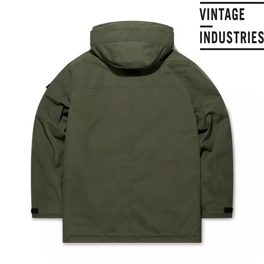 Vintage Industries Oliver Dark Olive Winterjas Heren Vintage Industries Oliver Dark Olive Winterjas Heren