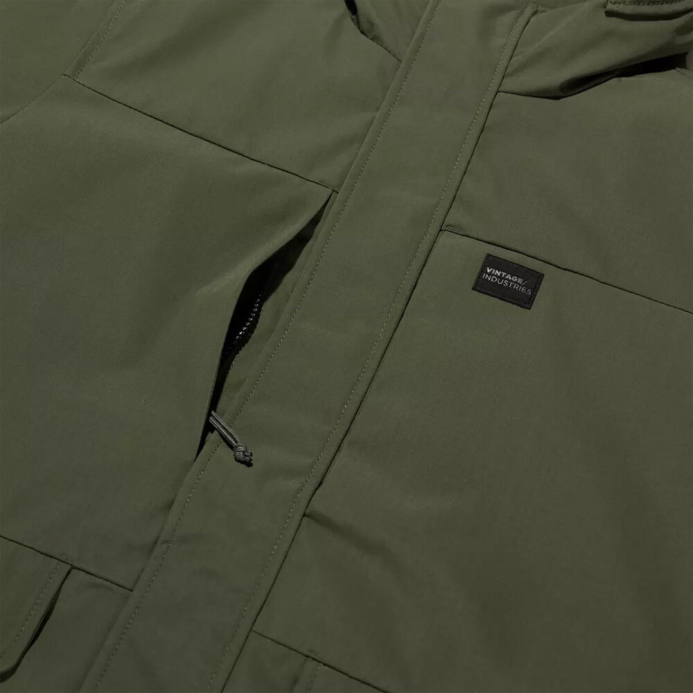 Vintage Industries Oliver Dark Olive Winterjas Heren Vintage Industries Oliver Dark Olive Winterjas Heren